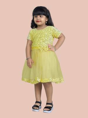 fit & flare velvet & net dress For girls 2
