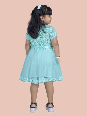 fit & flare velvet & net dress For girls 4