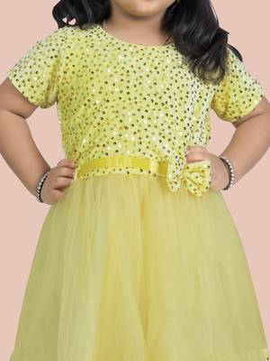 fit & flare velvet & net dress For girls 4