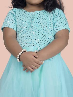 fit & flare velvet & net dress For girls 5