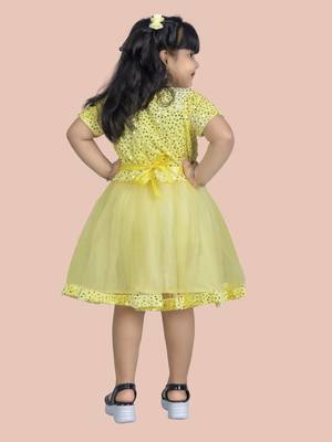 fit & flare velvet & net dress For girls 5
