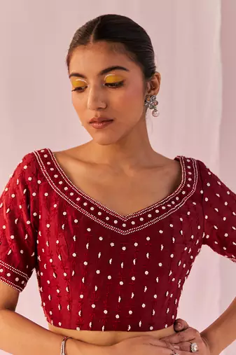 Red Zeenat Blouse