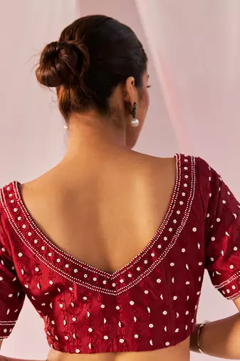 Red Zeenat Blouse