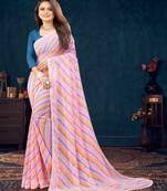Light Pink Ethnic Smart Printed Festive Saree