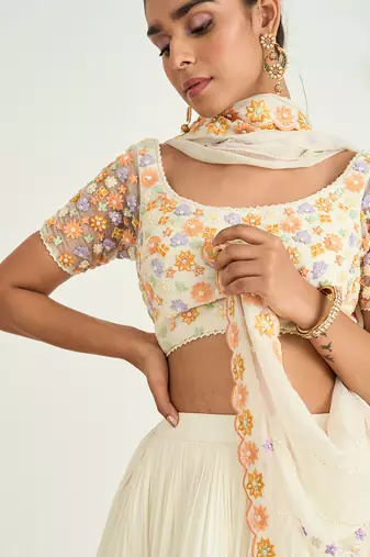 Ivory Hand Embellished Blouse