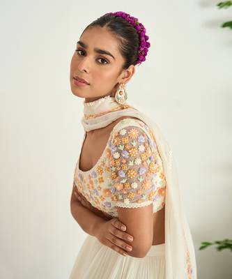 Ivory Hand Embellished Blouse 4