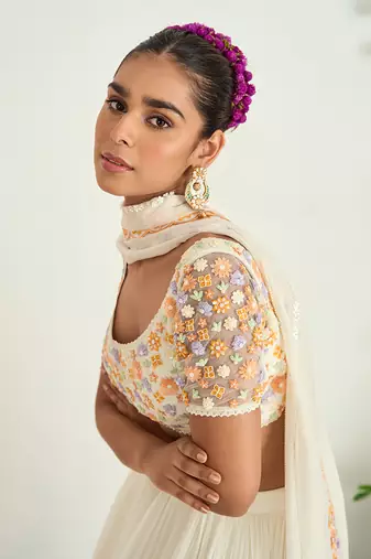Ivory Hand Embellished Blouse