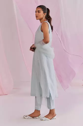 Powder blue safi kurta set