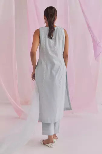 Powder blue safi kurta set