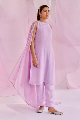 Purple pema kurta set