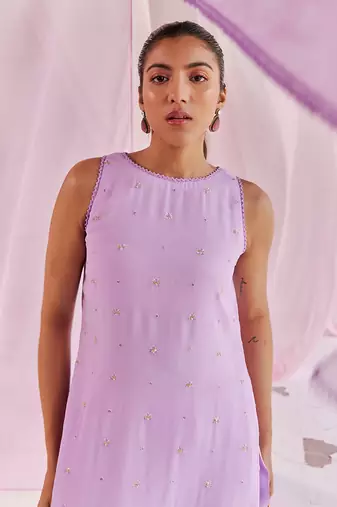 Purple pema kurta set