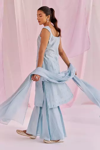 Blue iris sharara set