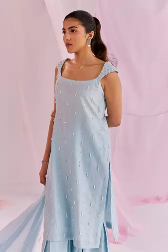 Blue iris sharara set