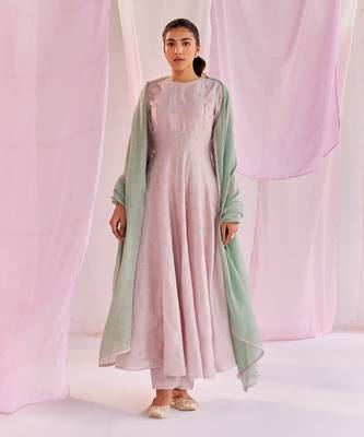 Pink aleysa anarkali set 1