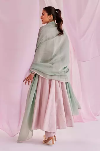 Pink aleysa anarkali set