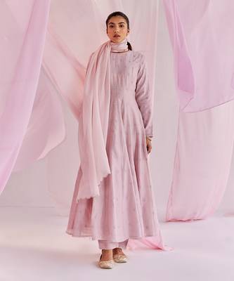 Pink aleysa anarkali montone set 1