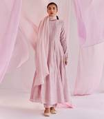Pink aleysa anarkali montone set