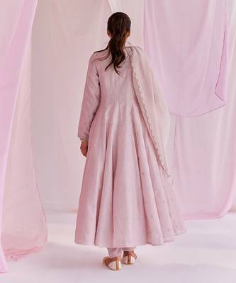 Pink aleysa anarkali montone set 3