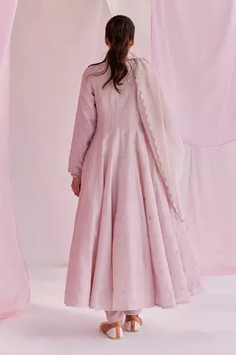 Pink aleysa anarkali montone set