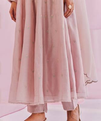 Pink aleysa anarkali montone set 5