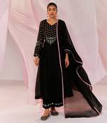 Black alara black kurta set