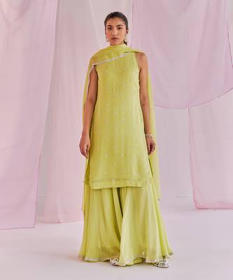 Lime green ayana sharara set 1