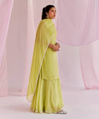 Lime green ayana sharara set 2
