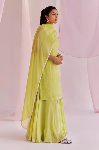 Lime green ayana sharara set