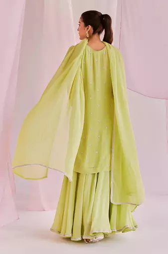Lime green ayana sharara set
