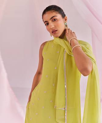 Lime green ayana sharara set 4