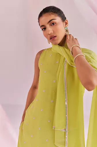 Lime green ayana sharara set