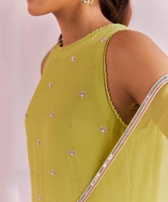 Lime green ayana sharara set 5