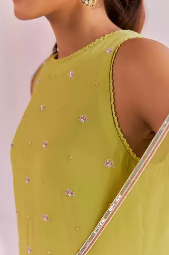 Lime green ayana sharara set