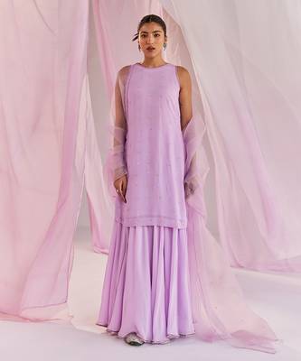 Purple evara sharara set 1