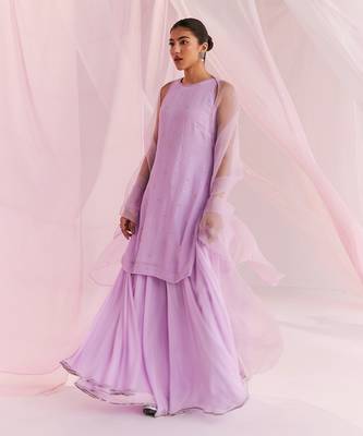 Purple evara sharara set 2