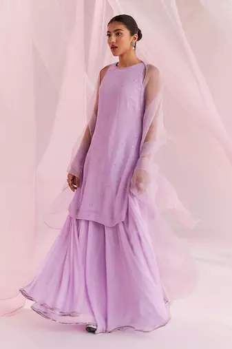 Purple evara sharara set
