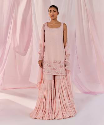 Pink pahi sharara set 1