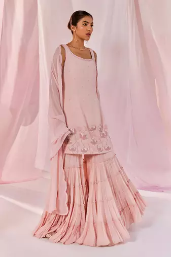 Pink pahi sharara set