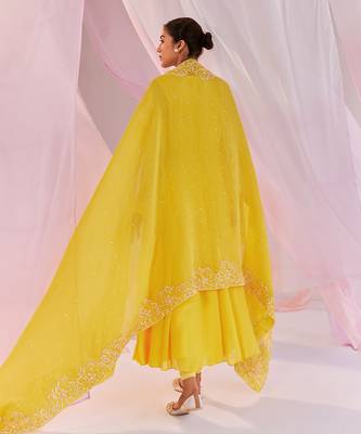 Yellow alaia anarkali set 2