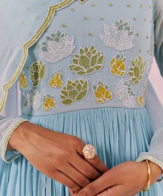 Blue kaasni anarkali set 5