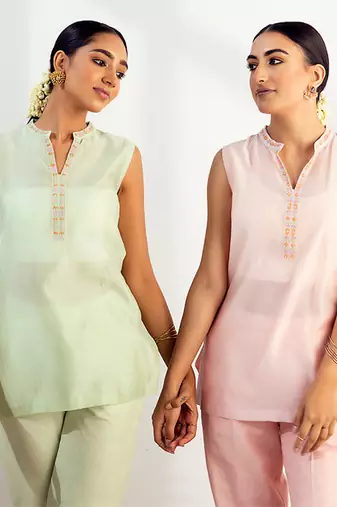 Mint green tunic