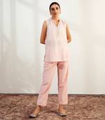 Blush pink embroidered tunic