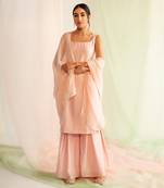 Blush pink chanderi silk sharara set