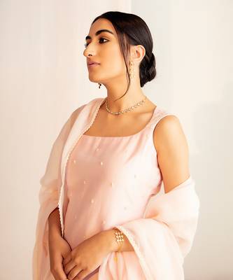 Blush pink chanderi silk sharara set 4