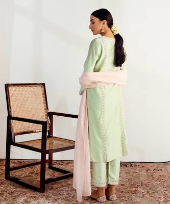 Mint embroidered kurta set 3