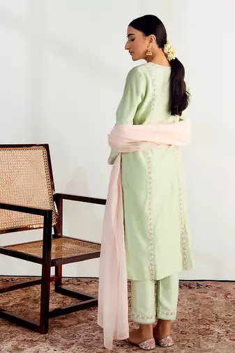 Mint embroidered kurta set