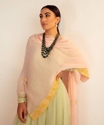 Mint green georgette anarkali set 5