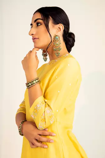 Sunshine yellow ayisha kurta set