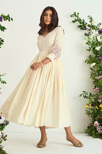 Ivory embroidered tunic