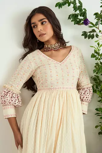 Ivory embroidered tunic
